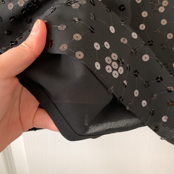 LOFT Black 100% Polyester Sequin Skirt Size 6P New With Tag - Picture 12 of 15